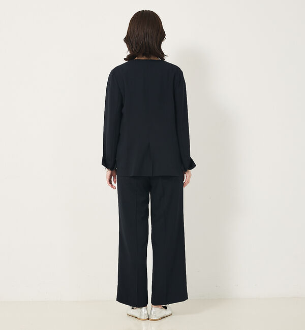abahouse mavie「【２点セットアップ/エニデイカセット・サマー】ジョーゼット ジャケット＆パンツセ」|ノーカラージャケット|
