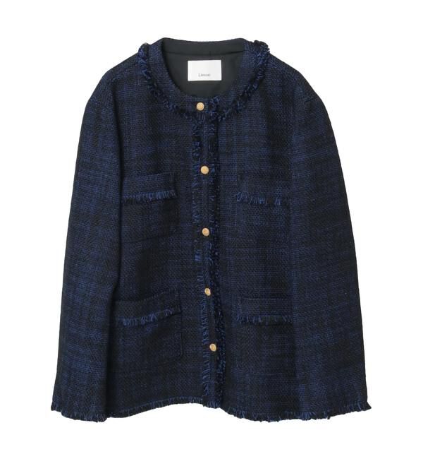 Liesse「フリンジノーカラーツイードジャケット」|ノーカラージャケット|