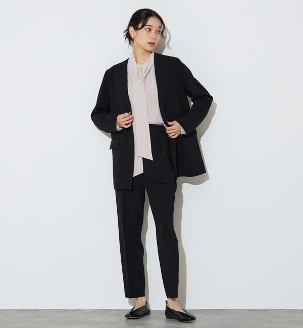 Liesse「【定番】ダブルクロスノーカラージャケット」|ノーカラージャケット|