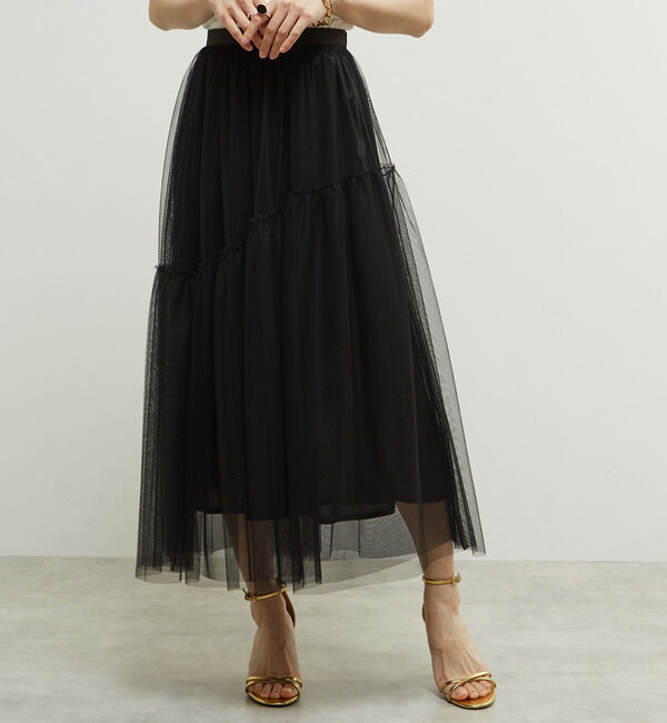 Soffitto「2WAYチュールスカート」|スカート|ブラック
