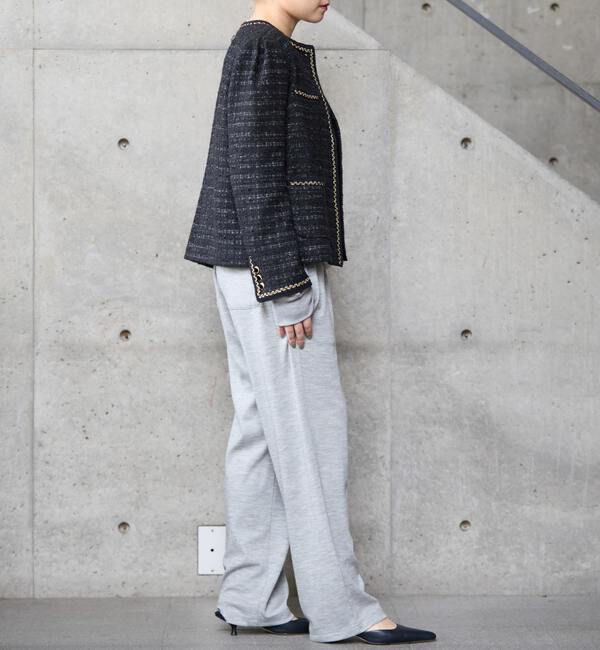 A_「【A＿/エース】ツイードジャケット」|ノーカラージャケット|