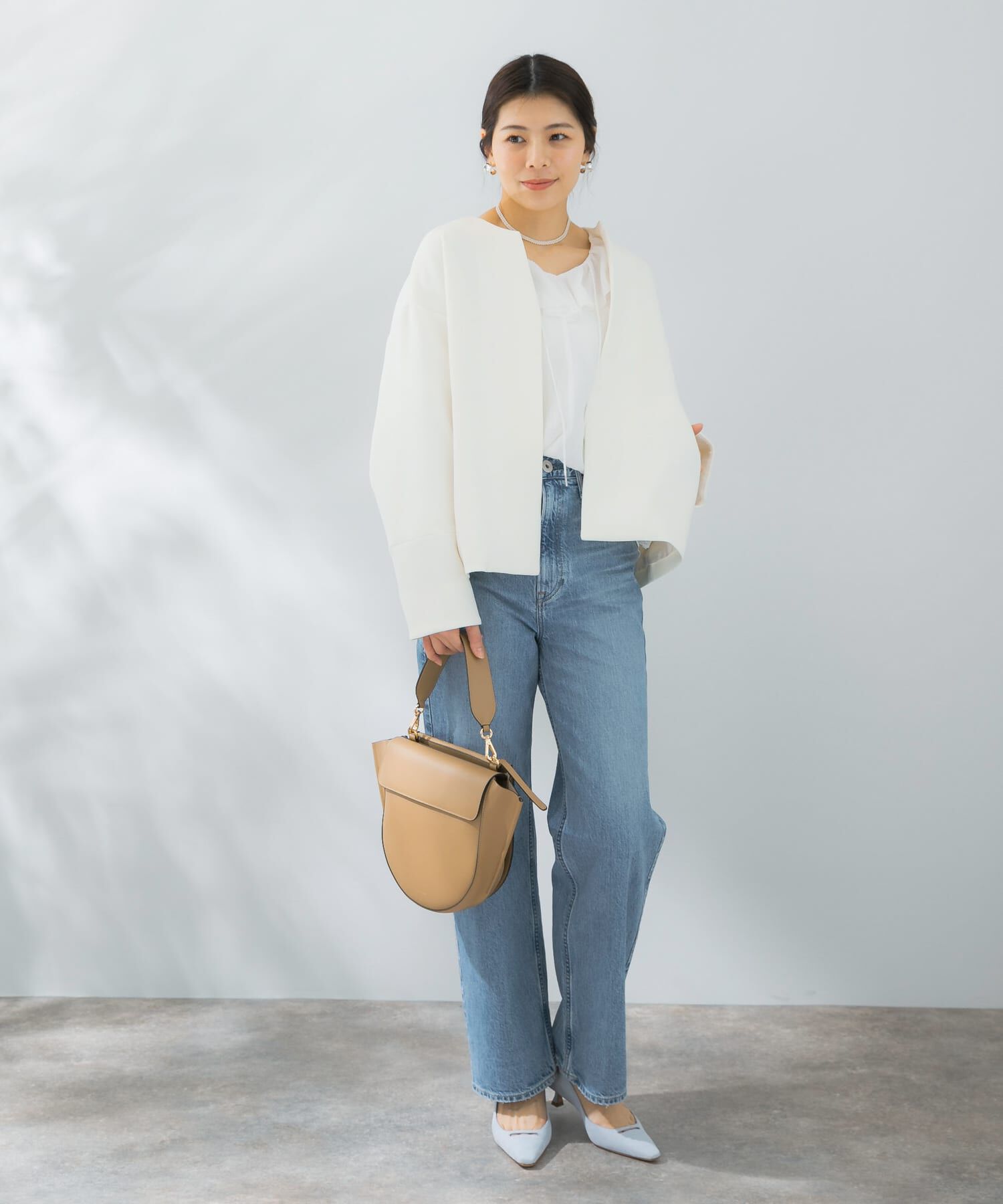 URBAN RESEARCH ROSSO「UVカットトリプルクロスショートコート」|ノーカラージャケット|