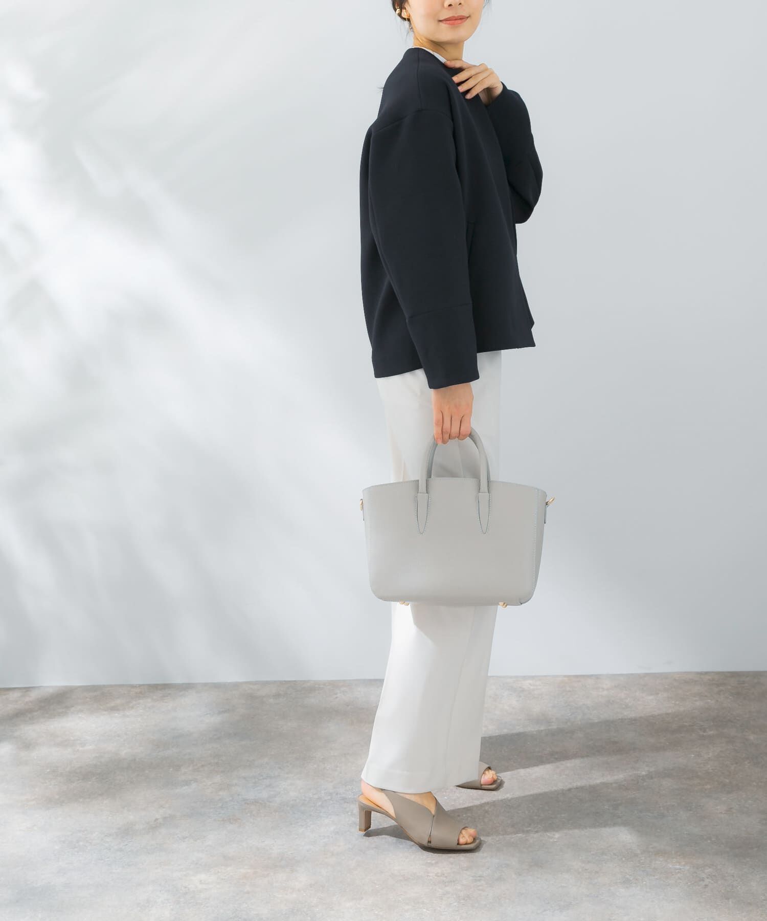 URBAN RESEARCH ROSSO「UVカットトリプルクロスショートコート」|ノーカラージャケット|