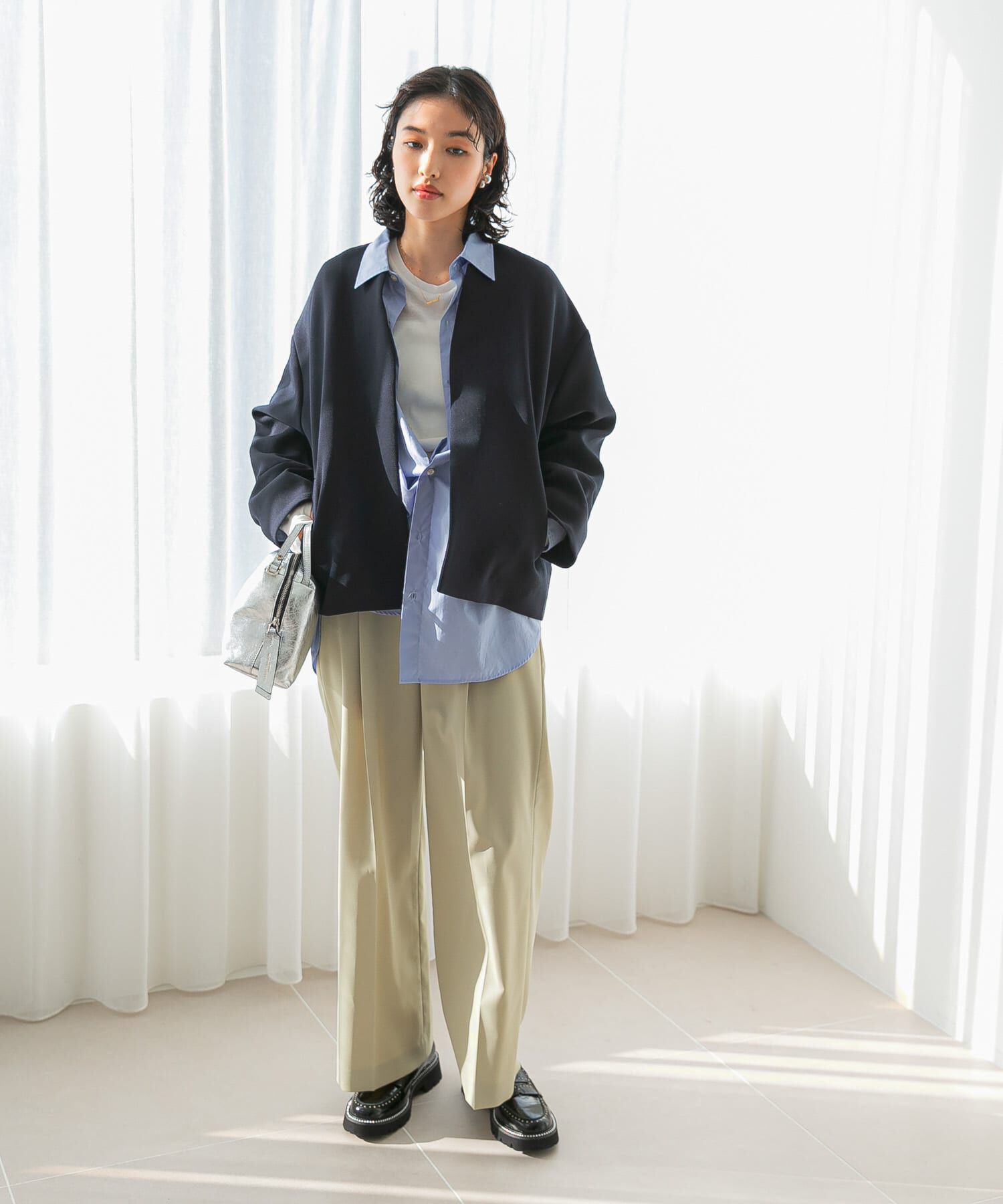 URBAN RESEARCH ROSSO「UVカットトリプルクロスショートコート」|ノーカラージャケット|