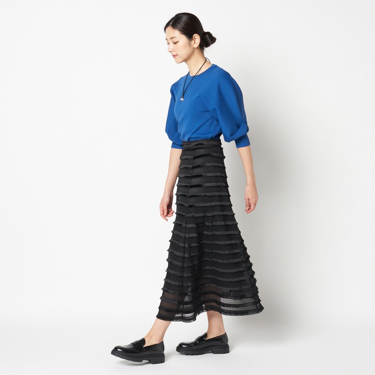 HELIOPOLE「HELIOPOLE FRINGE FLARE SKIRT」|スカート|