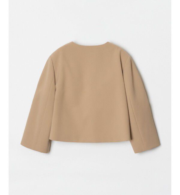 allureville「ダブルクロスノーカラーショートジャケット」|ノーカラージャケット|