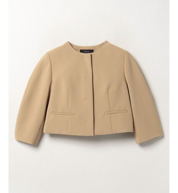 allureville「ダブルクロスノーカラーショートジャケット」|ノーカラージャケット|