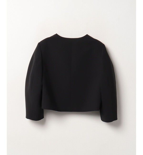 allureville「ダブルクロスノーカラーショートジャケット」|ノーカラージャケット|