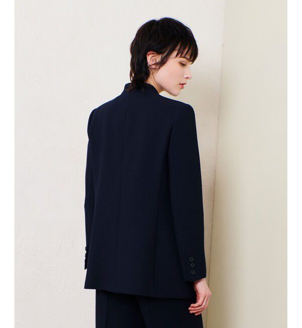 allureville「マットストレッチノーカラージャケット」|ノーカラージャケット|