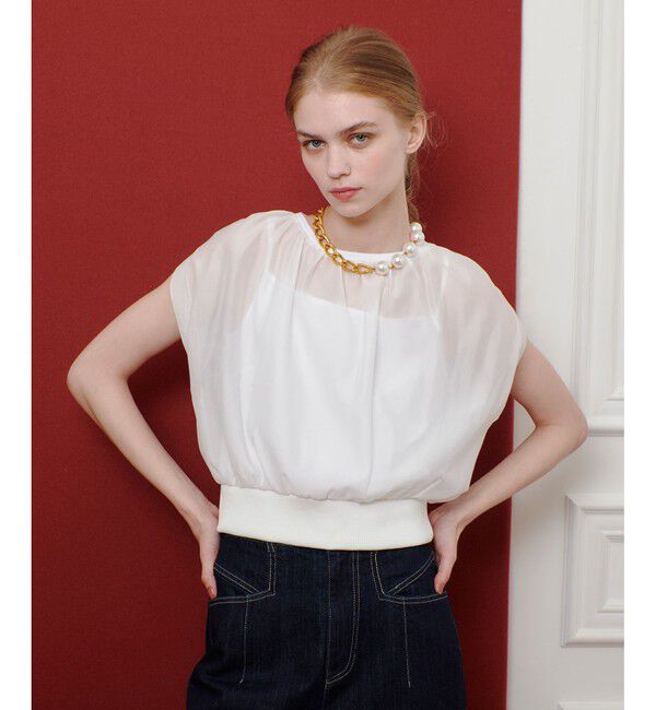 LOULOU WILLOUGHBY「【LOULOU WILLOUGHBY】キャミソールドッキングプルオーバー」|Tシャツ・カットソー|オフホワイト