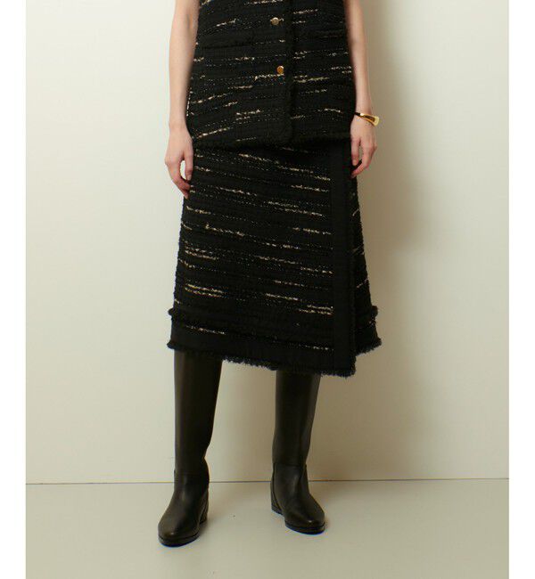 allureville「ジオリカラップスカート」|スカート|ブラック