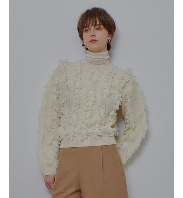 allureville「フリンジシャギー２WAYプルオーバー」|ニット・セーター|