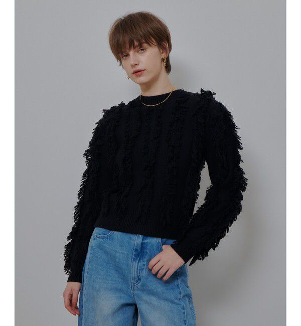 allureville「フリンジシャギー２WAYプルオーバー」|ニット・セーター|