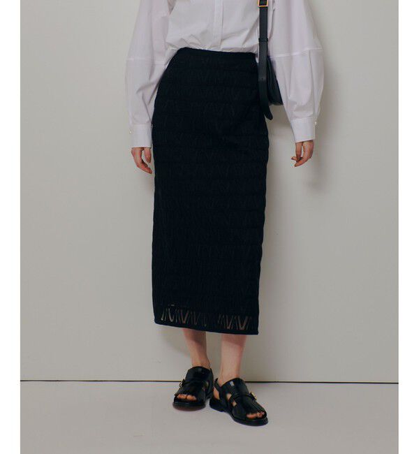 allureville「クロッシェ風レーススカート」|スカート|ブラック