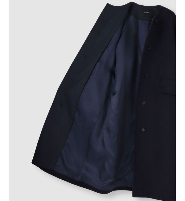 allureville「Wビーバーノーカラーコクーンコート」|ダッフルコート|
