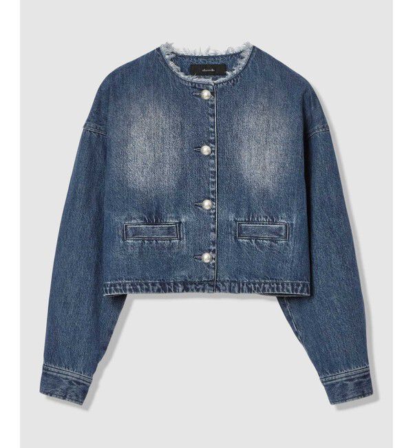 allureville「デニムノーカラージャケット」|ノーカラージャケット|