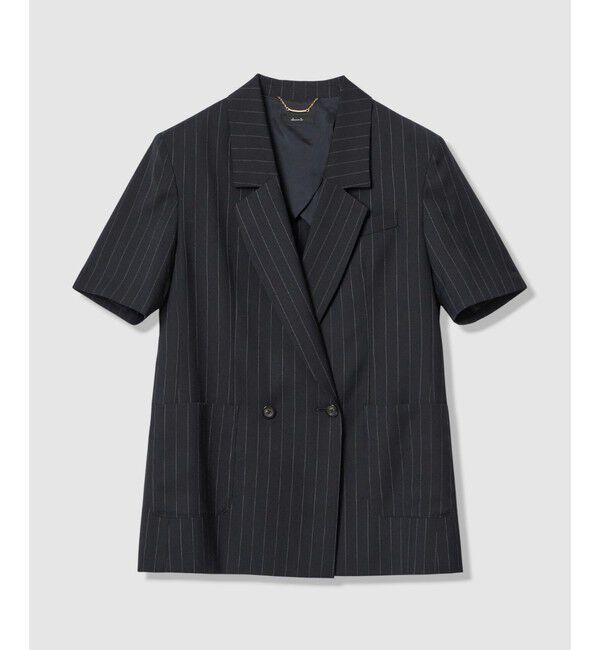 allureville「ＴＷストライプハーフスリーブジャケット」|テーラードジャケット|