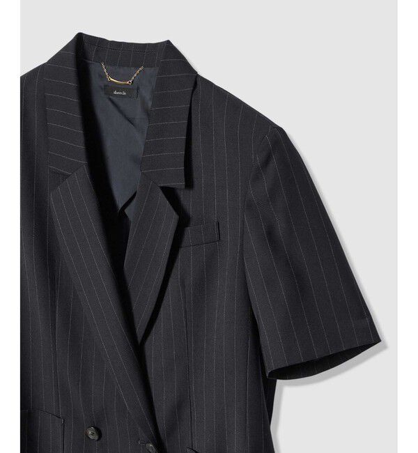 allureville「ＴＷストライプハーフスリーブジャケット」|テーラードジャケット|