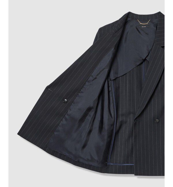 allureville「ＴＷストライプハーフスリーブジャケット」|テーラードジャケット|