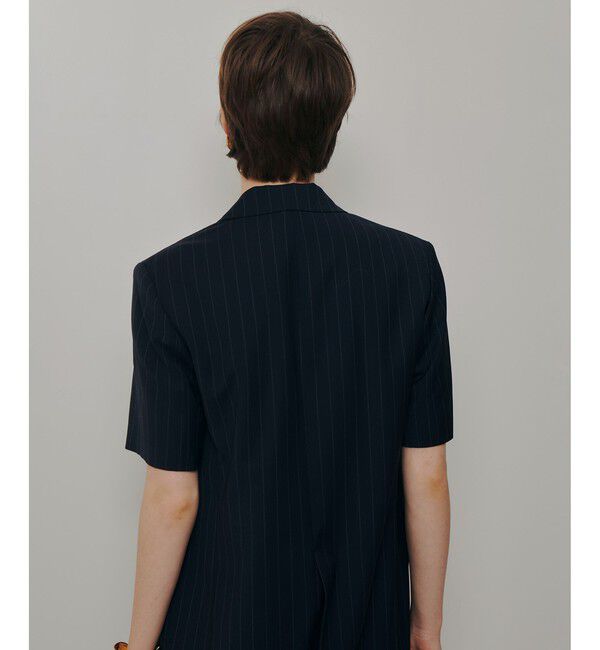 allureville「ＴＷストライプハーフスリーブジャケット」|テーラードジャケット|