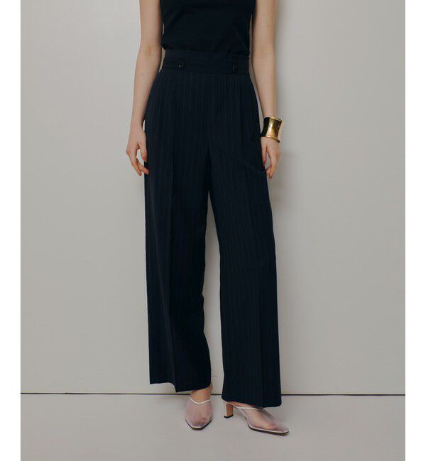 allureville「ＴＷストライプウェストタックパンツ」|チノ|