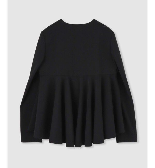 LOULOU WILLOUGHBY「【LOULOU WILLOUGHBY】ダブルクロスフレアペプラムジャケット」|ノーカラージャケット|