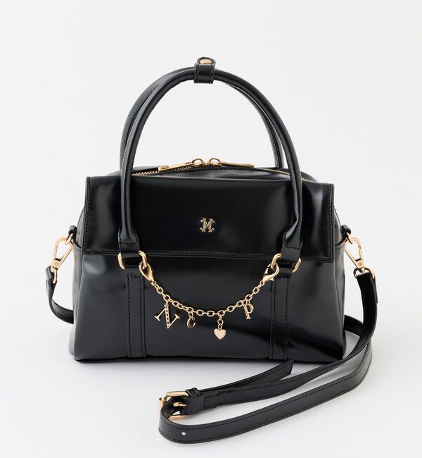  「チェーンチャーム付きバッグ」|ショルダー・メッセンジャー|ブラック