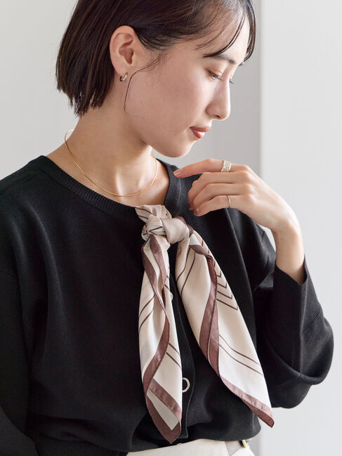 Te chichi「幾何柄シルクスカーフ」|その他|ベージュ