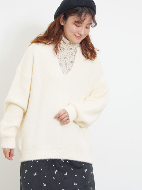 Samansa Mos2「◎シャギーキーネックニット」|ニット・セーター|