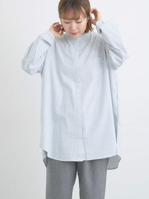 Samansa Mos2「【保温加工】チュニック」|シャツ・ブラウス|ブルー