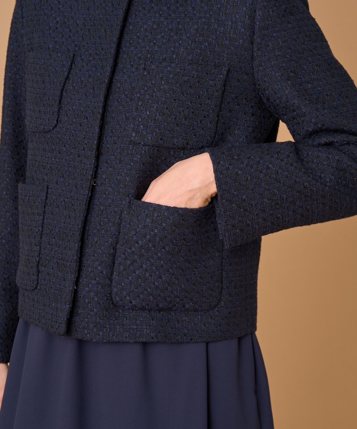 7-IDconcept.「ツイードノーカラージャケット」|ノーカラージャケット|