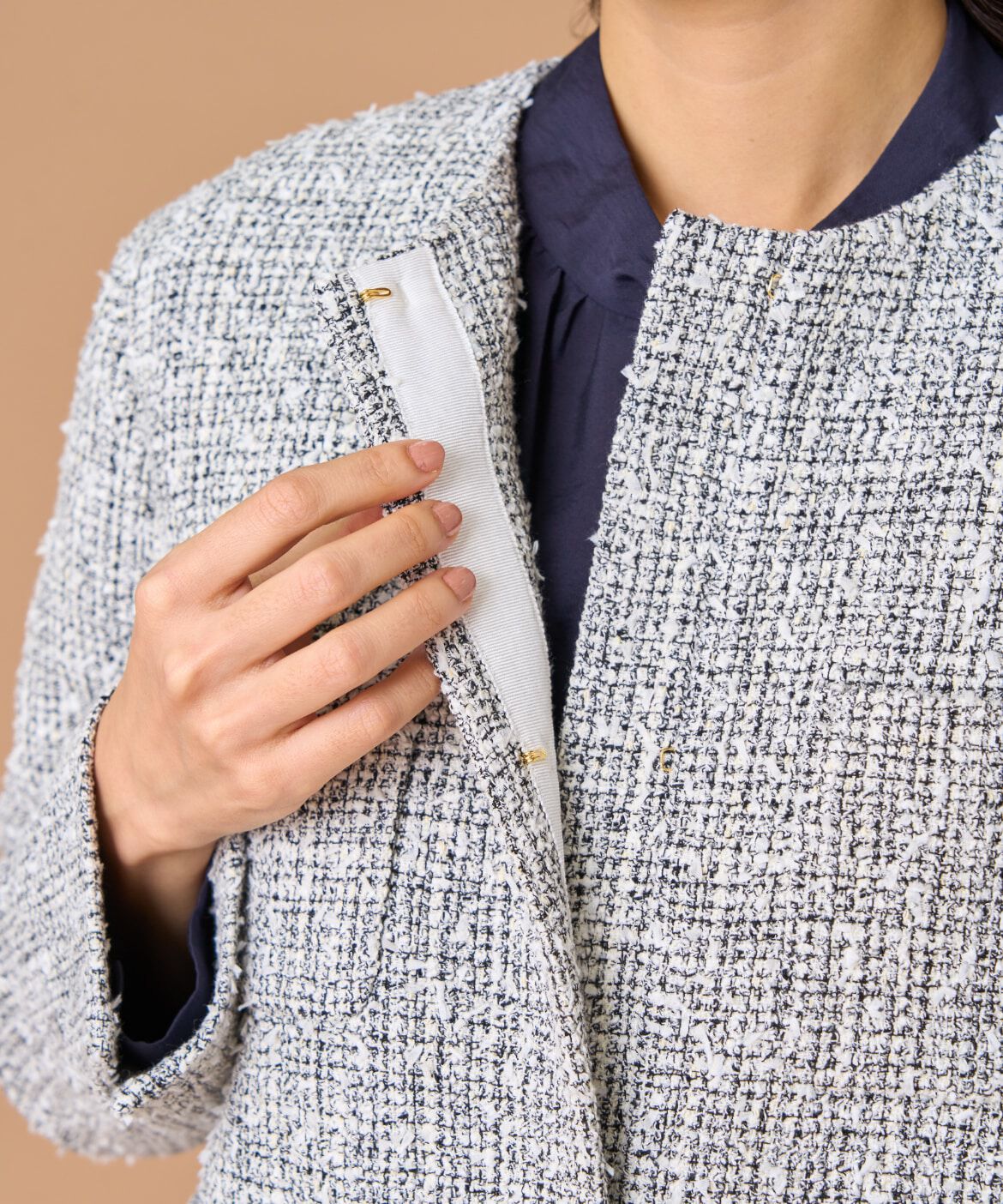 7-IDconcept.「ツイードノーカラージャケット」|ノーカラージャケット|