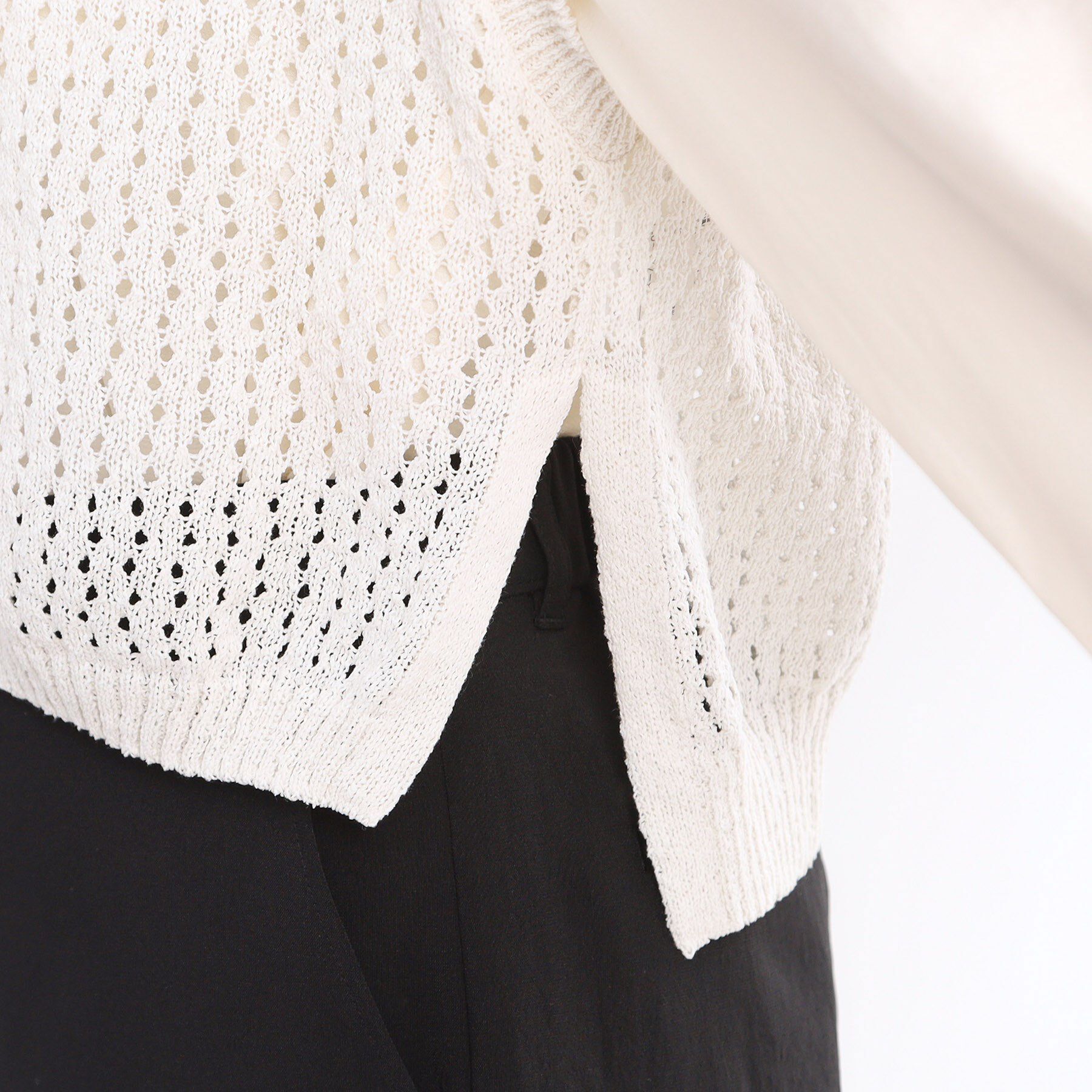 Reflect「【手洗い可】メッシュニットベスト」|ニット・セーター|