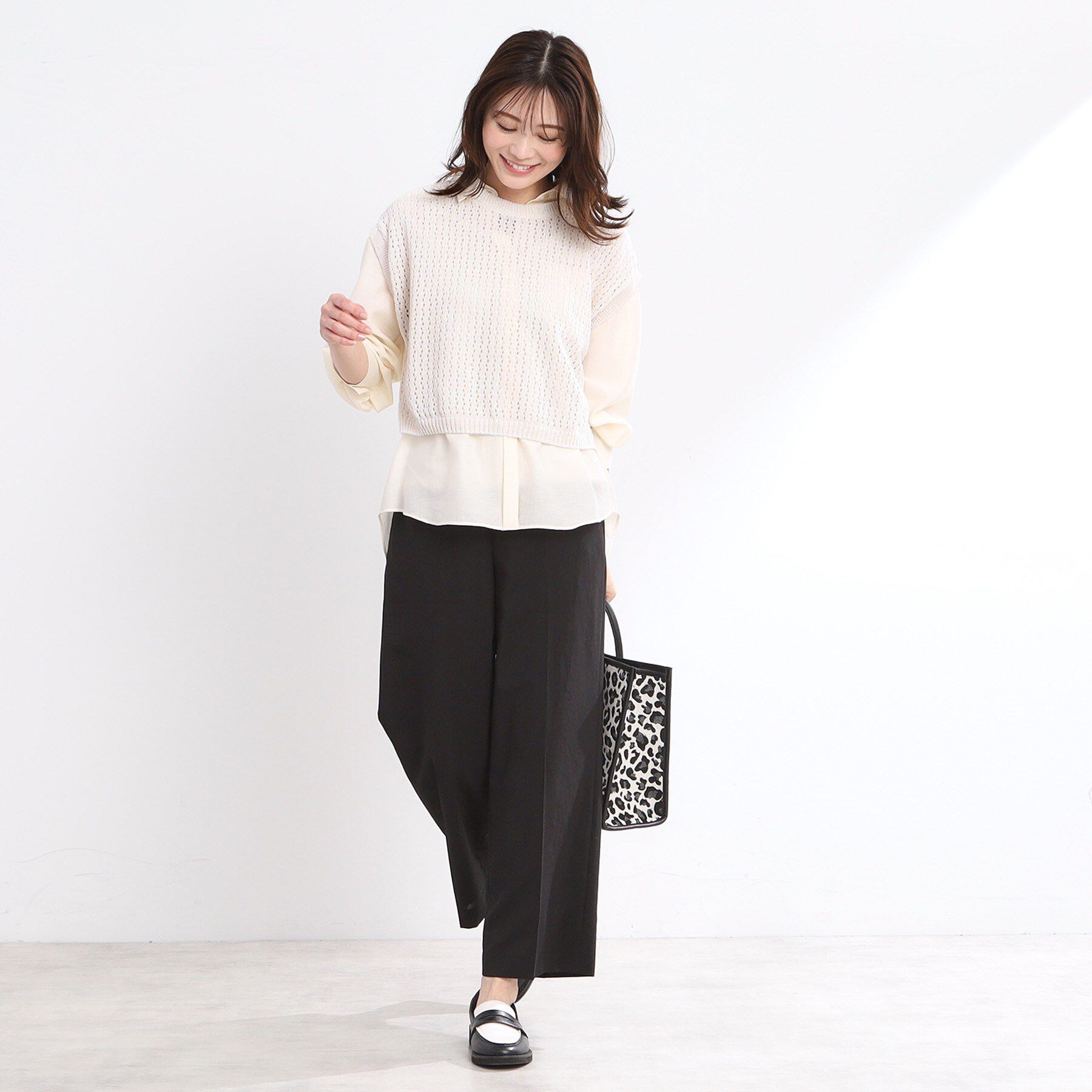 Reflect「【手洗い可】メッシュニットベスト」|ニット・セーター|