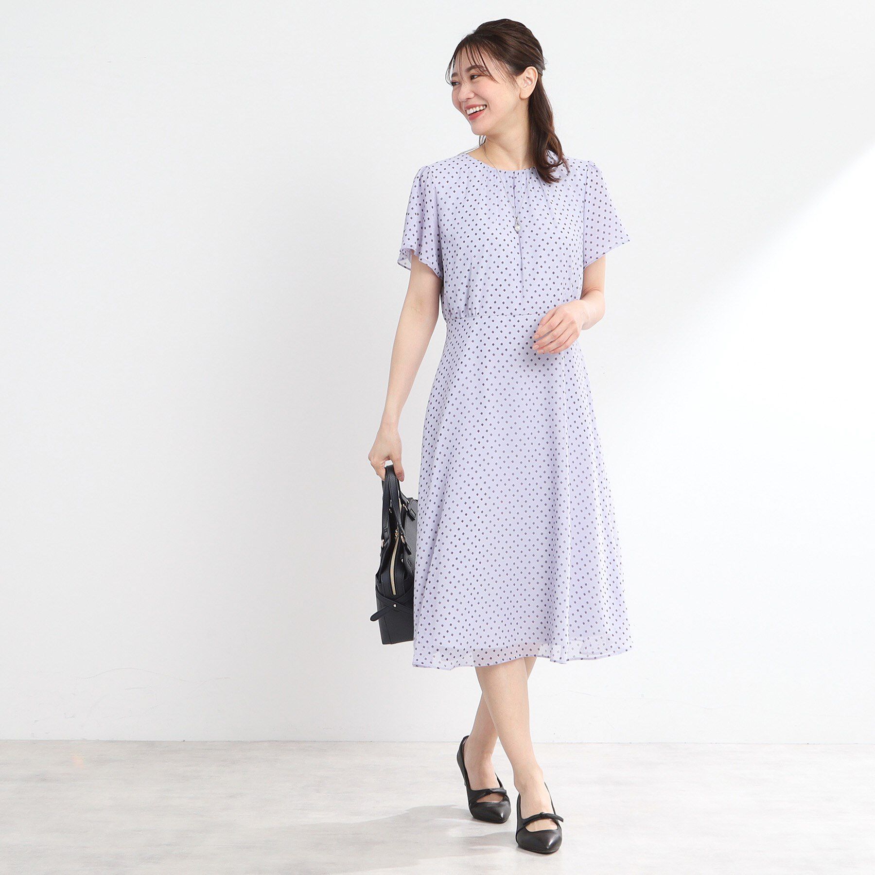 Reflect「【夏SALE／WEB先行カラーあり／マシンウォッシュ可】コツキ幾何柄ワンピース」|ワンピース|