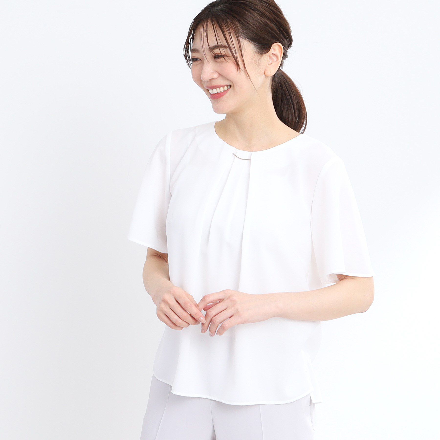 Reflect「【洗える】タックディティールブラウス」|シャツ・ブラウス|