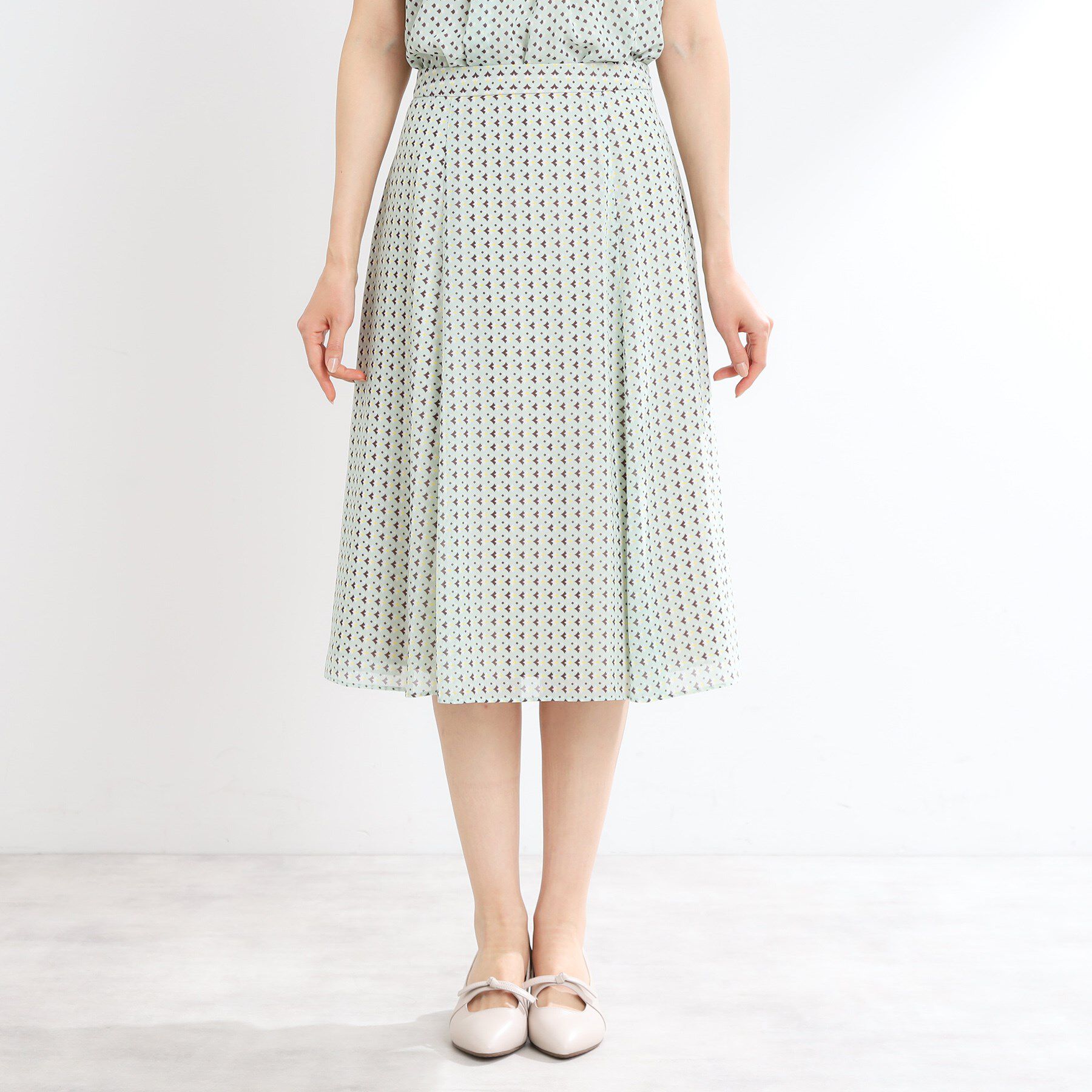 Reflect「【マシンウォッシュ可／セットアップ可】フリュイドプリントスカート」|スカート|