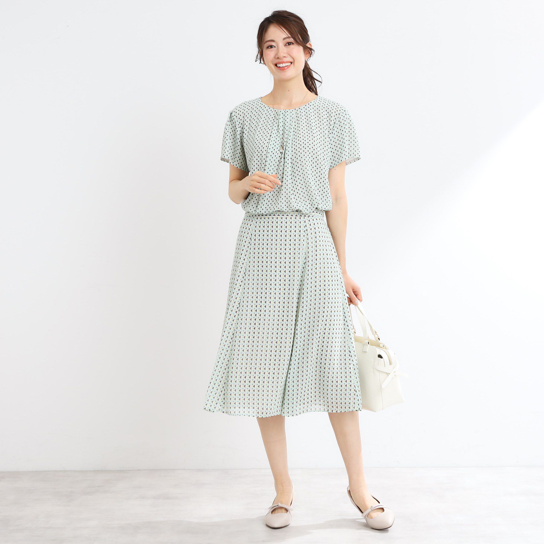 Reflect「【マシンウォッシュ可／セットアップ可】フリュイドプリントスカート」|スカート|