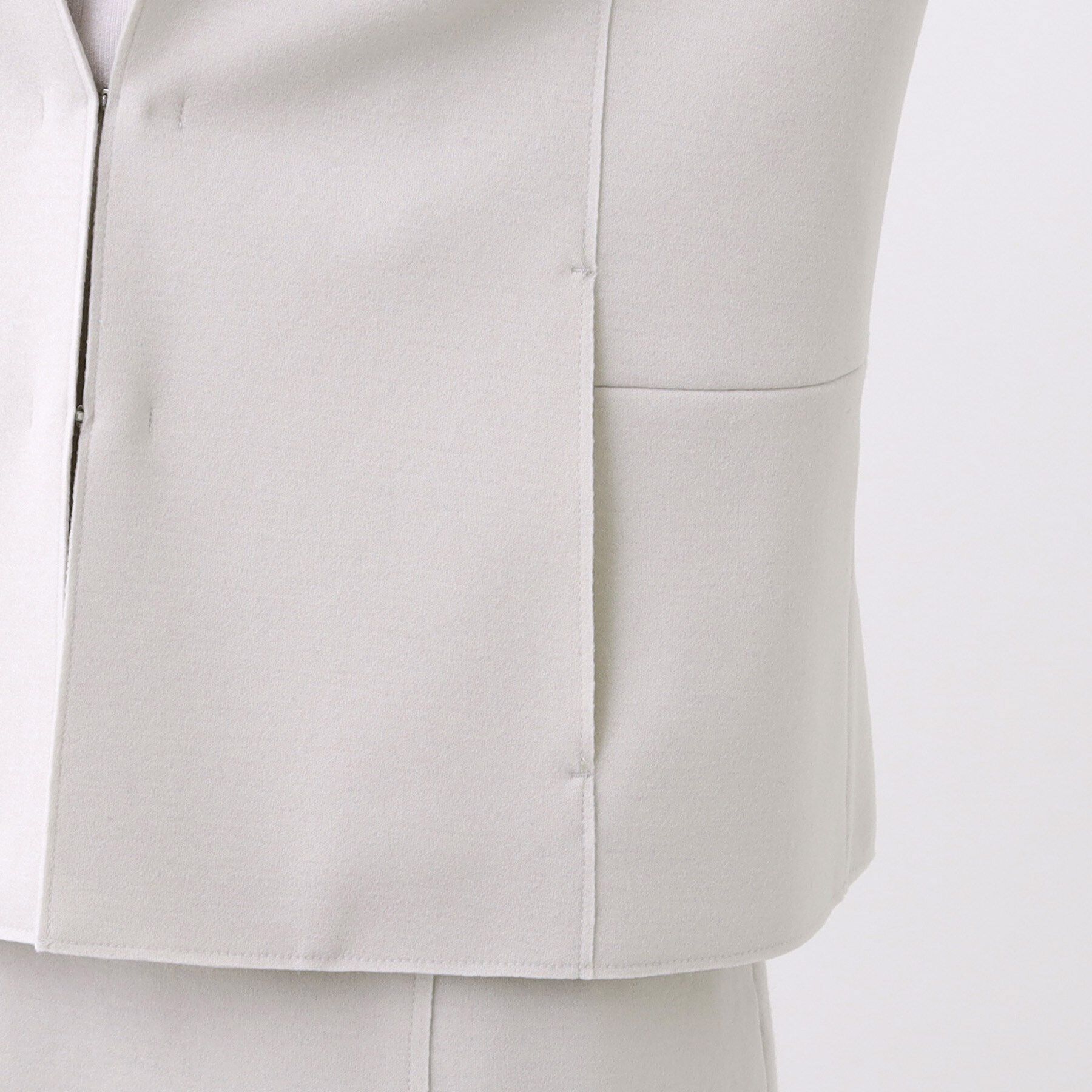 Reflect「【ライトアウター／通勤におすすめ◎／セットアップ可／すっきりシルエット】キレイめジャージジャケット」|ノーカラージャケット|