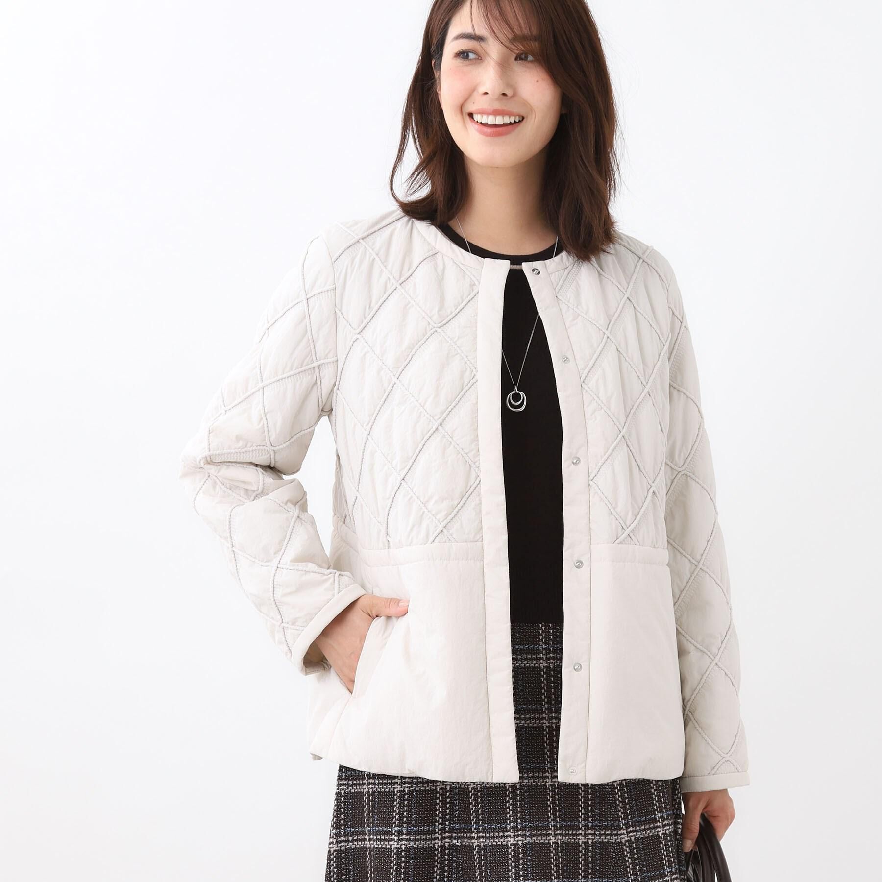 Reflect「【気軽な羽織に◎】中綿キルティングショートコート」|ダウン|