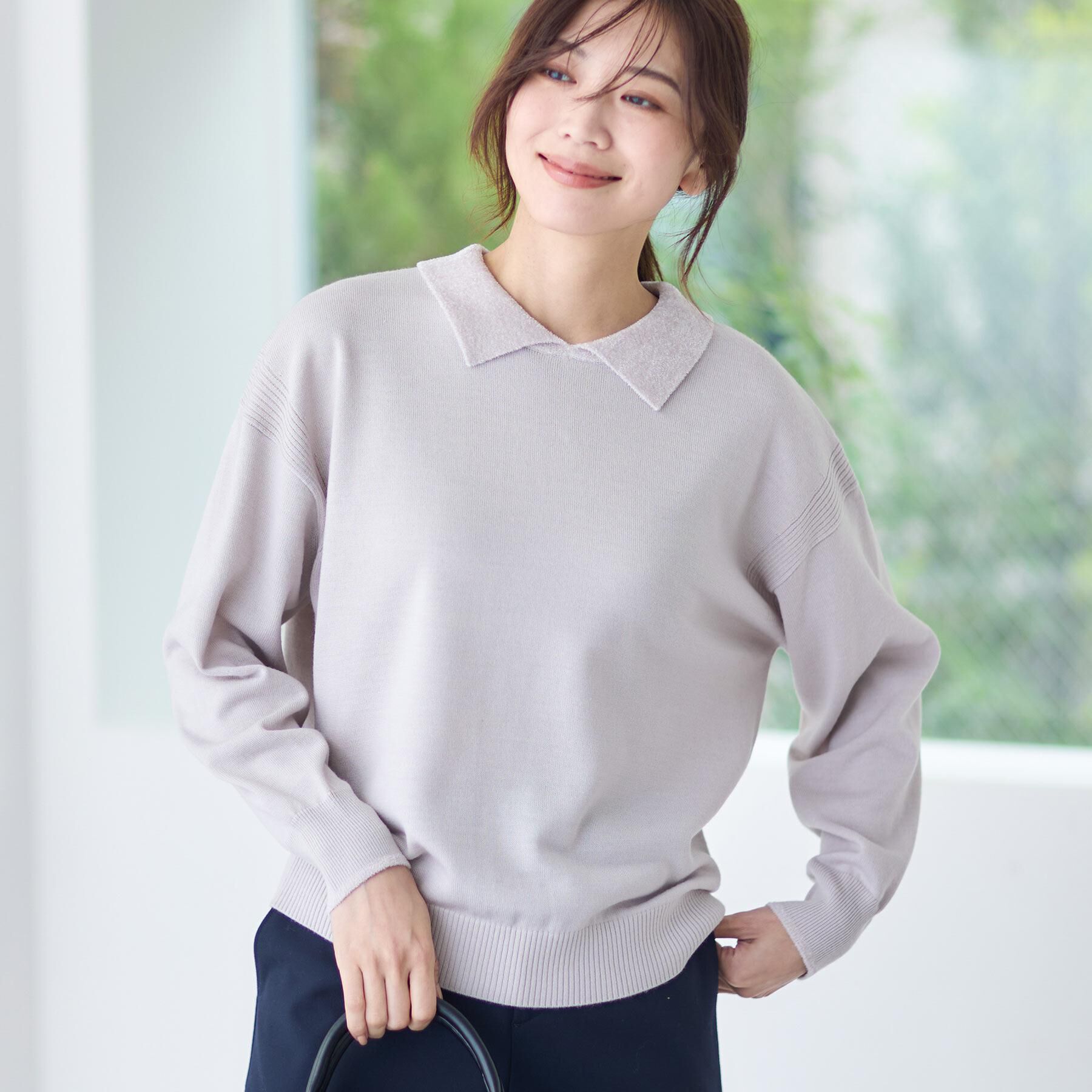 Reflect「【着映え◎】衿つきニットトップス」|ニット・セーター|