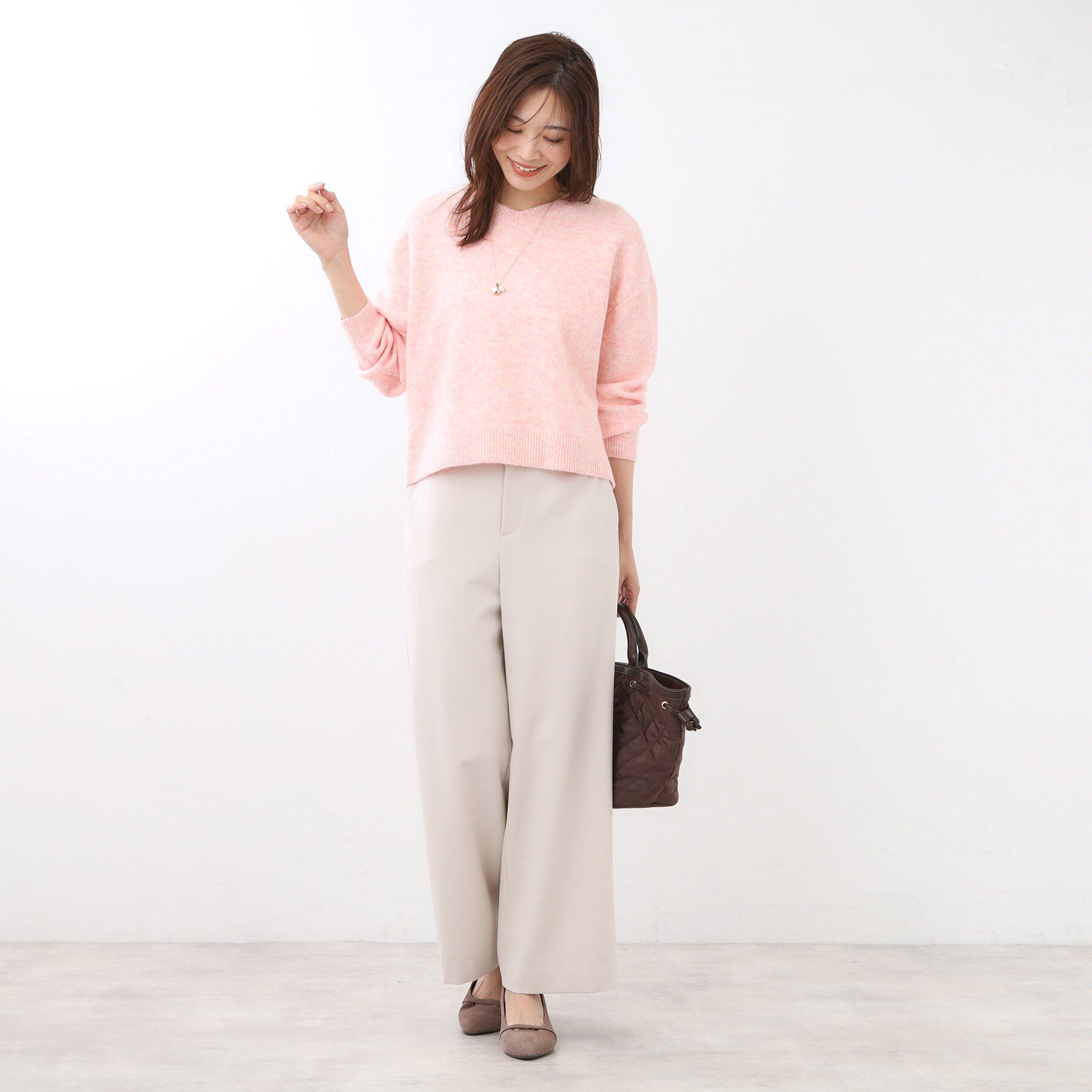 Reflect「【選べる5色／ゆったりシルエット】Vネックスパンコールニット」|ニット・セーター|