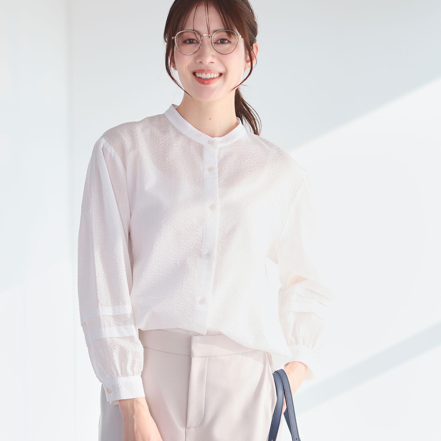 Reflect「【ゆったり着られる◎】バンドカラーシャツブラウス」|シャツ・ブラウス|