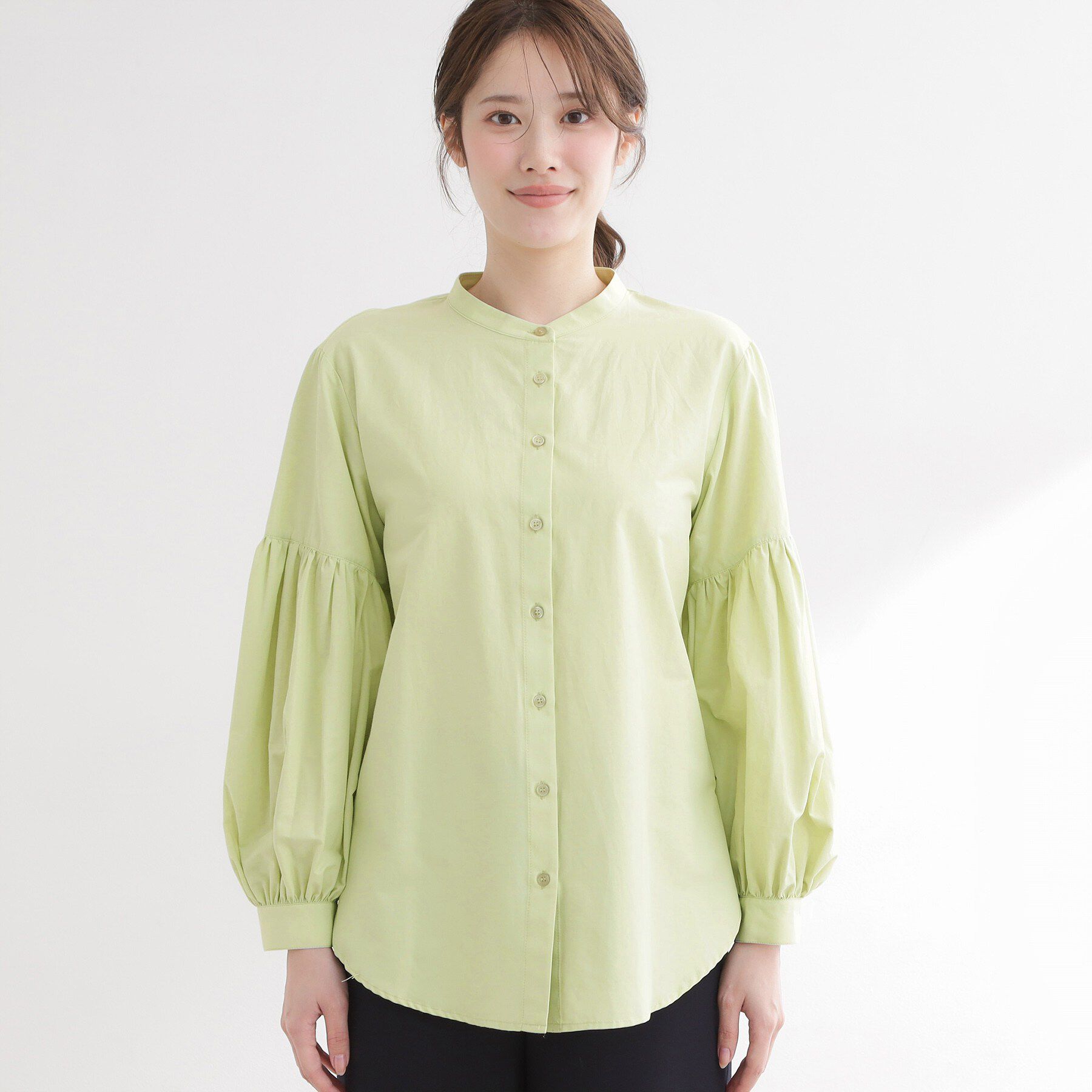 Reflect「【レイヤードにおすすめ◎】バンドカラーボリュームスリーブシャツ」|シャツ・ブラウス|