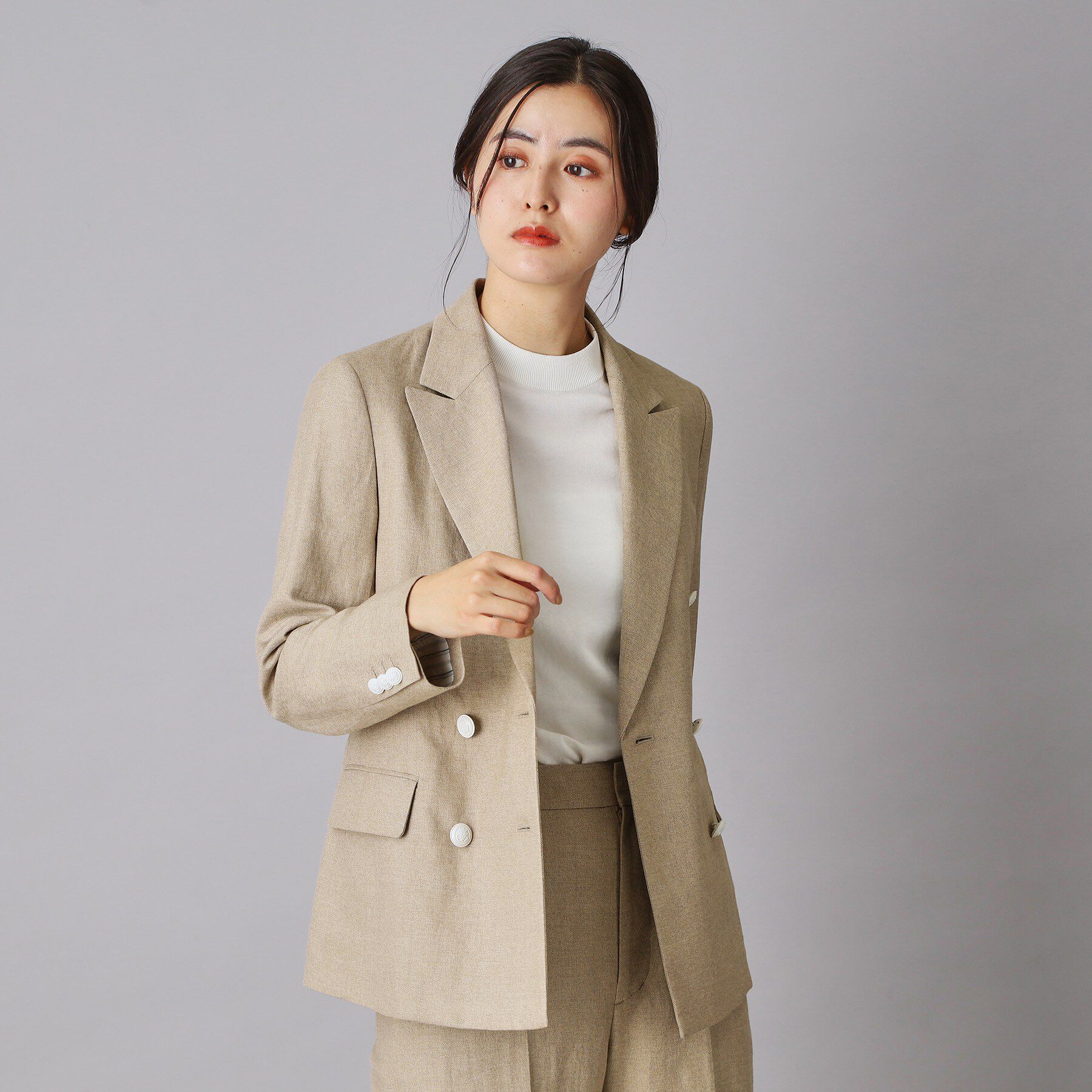 DRESSTERIOR「リネンブレンドWブレストジャケット」|テーラードジャケット|