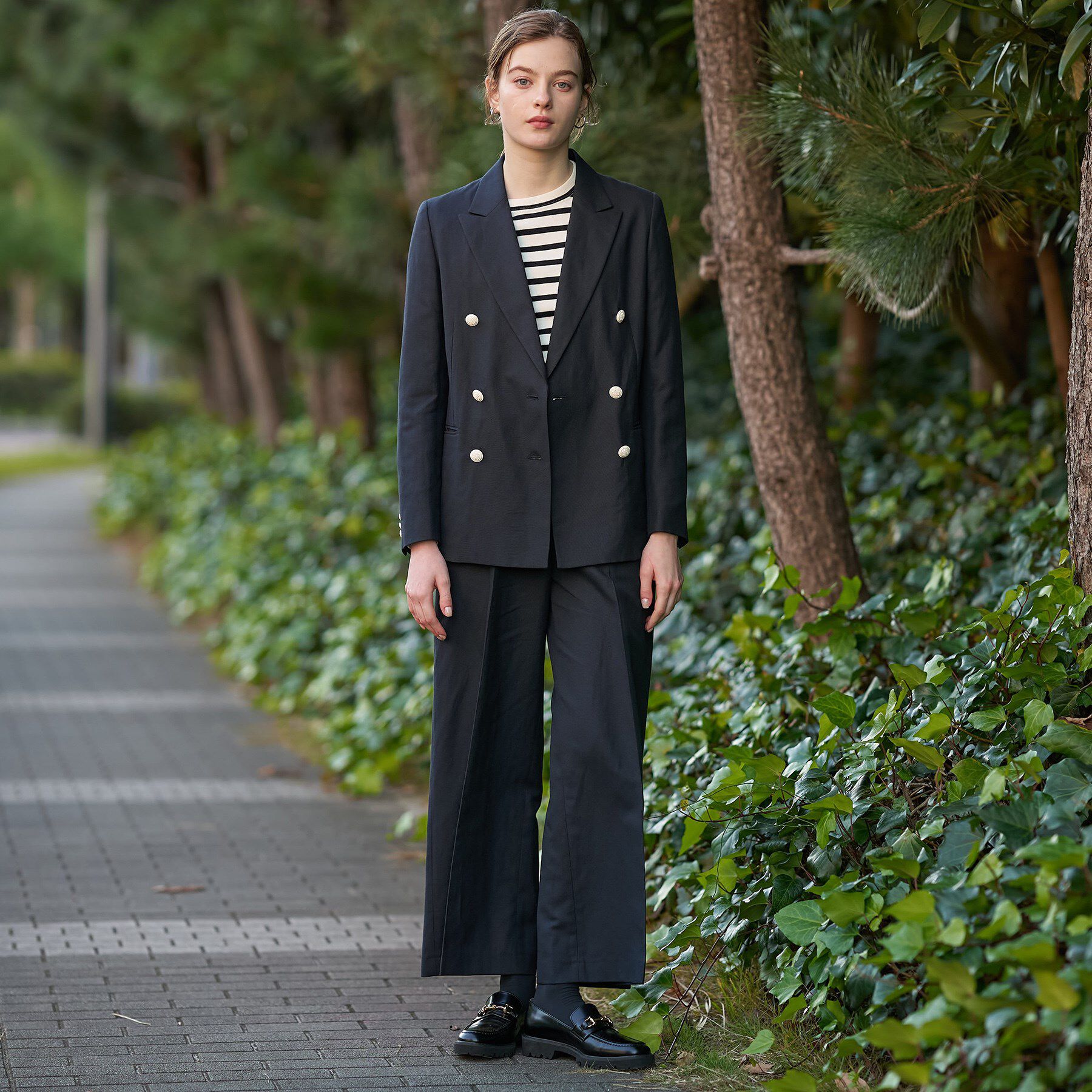 DRESSTERIOR「リネンブレンドWブレストジャケット」|テーラードジャケット|