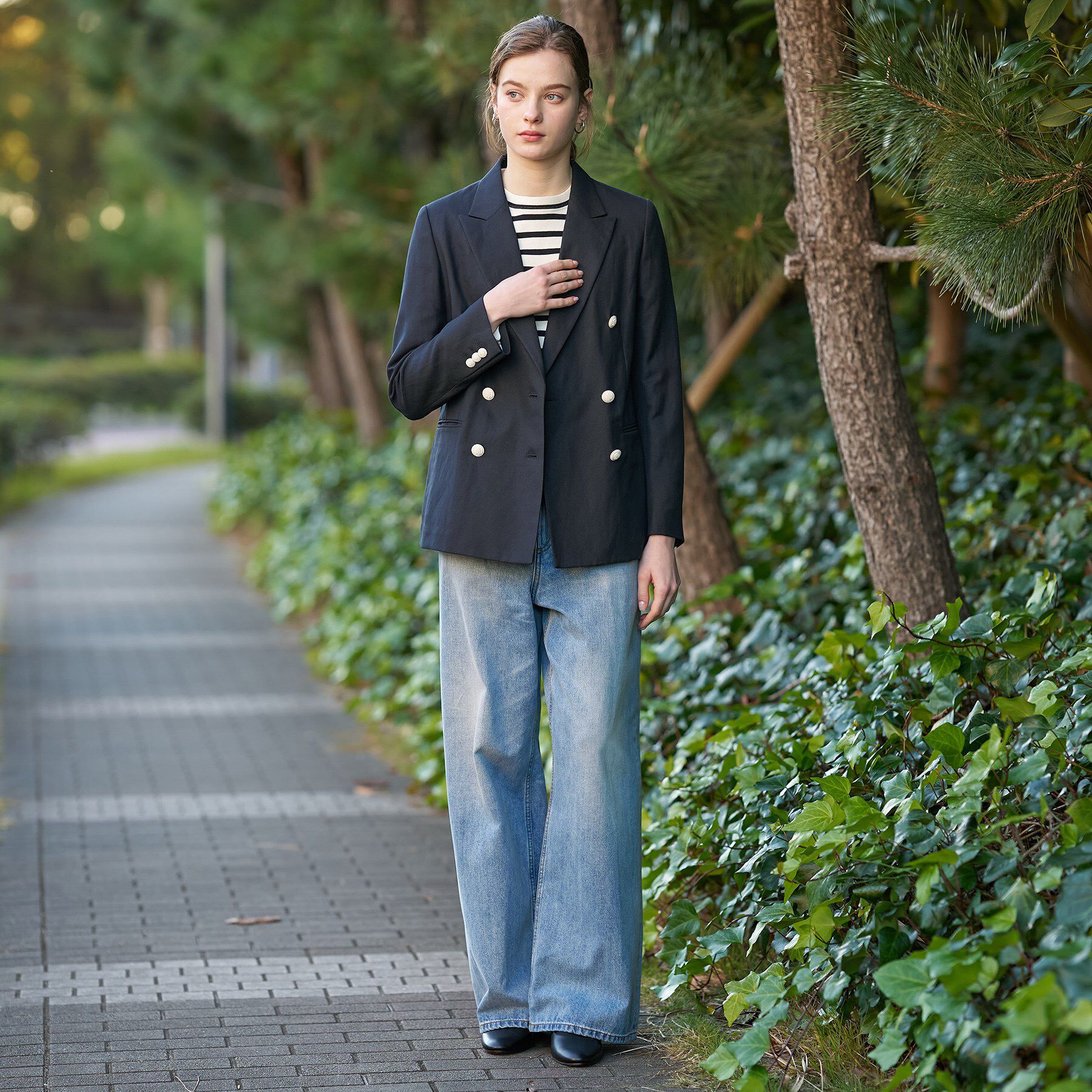 DRESSTERIOR「リネンブレンドWブレストジャケット」|テーラードジャケット|