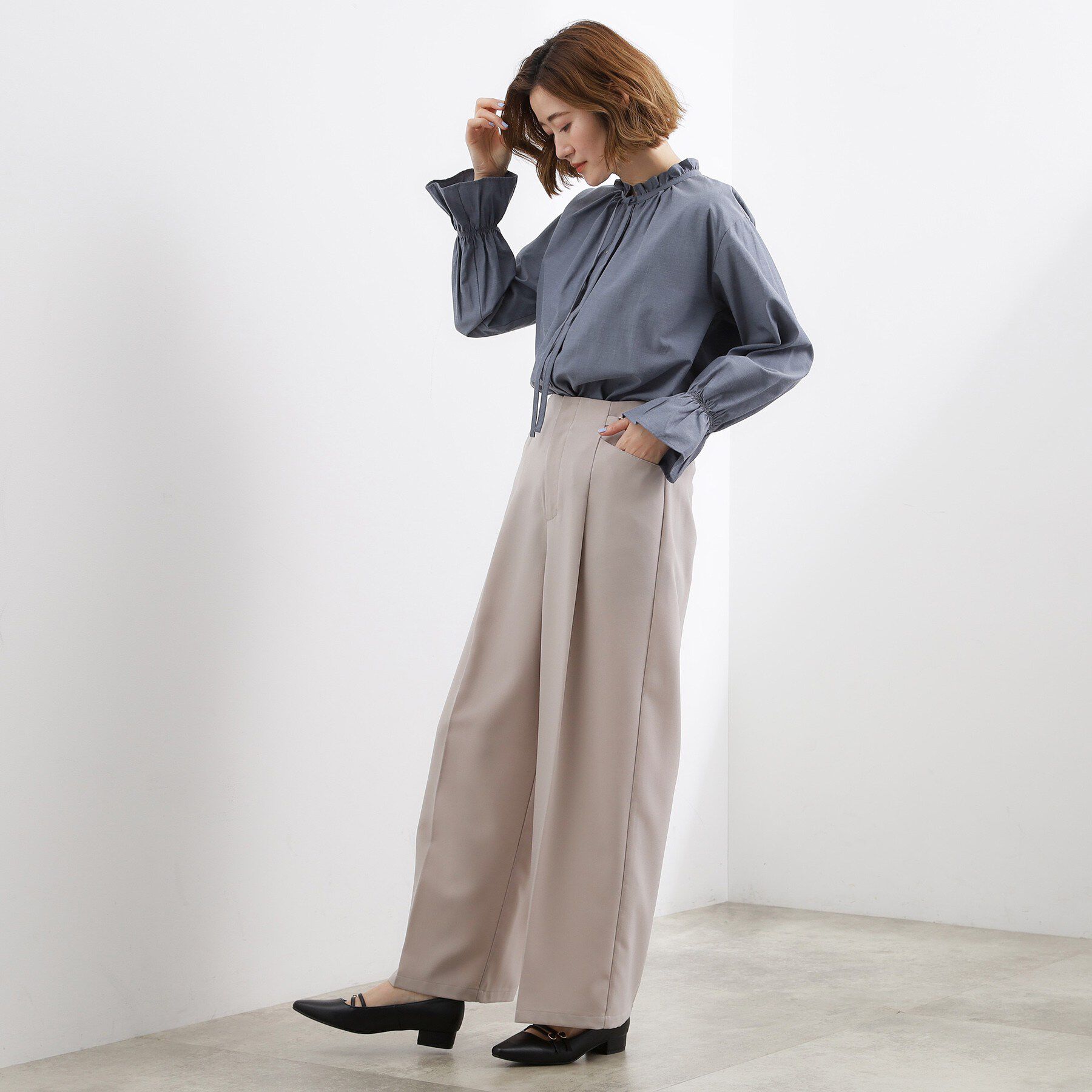 grove「フリルカラーリボンブラウス」|シャツ・ブラウス|