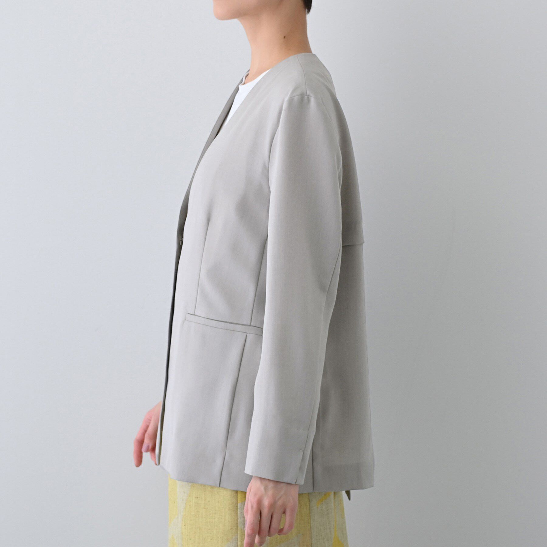 INDIVI「【洗える／バックシャン】ハンサムノーカラージャケット」|ノーカラージャケット|