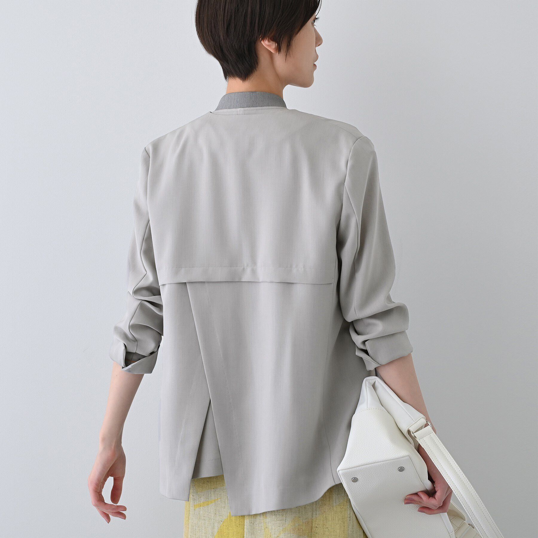 INDIVI「【洗える／バックシャン】ハンサムノーカラージャケット」|ノーカラージャケット|